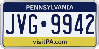 PA license plate JVG9942