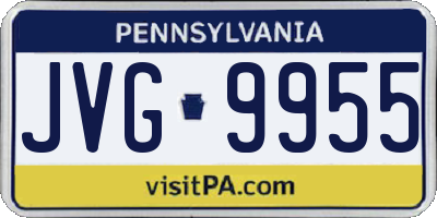 PA license plate JVG9955