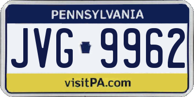 PA license plate JVG9962