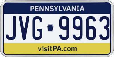 PA license plate JVG9963