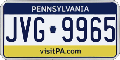 PA license plate JVG9965