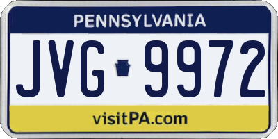 PA license plate JVG9972