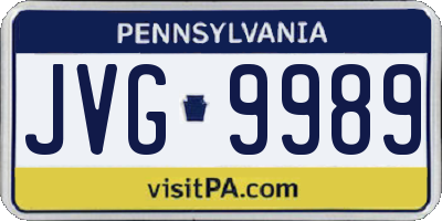 PA license plate JVG9989