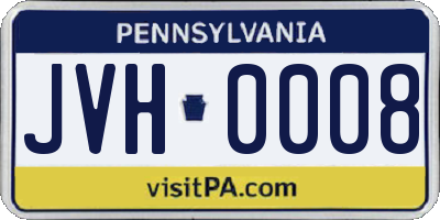 PA license plate JVH0008