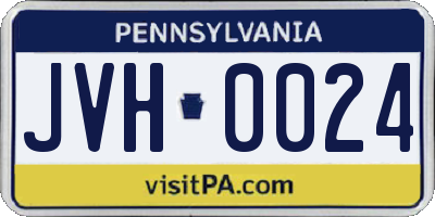 PA license plate JVH0024