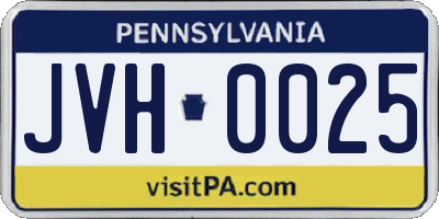 PA license plate JVH0025