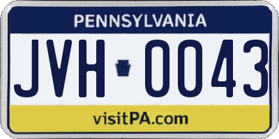 PA license plate JVH0043