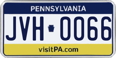 PA license plate JVH0066