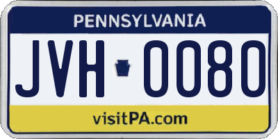 PA license plate JVH0080