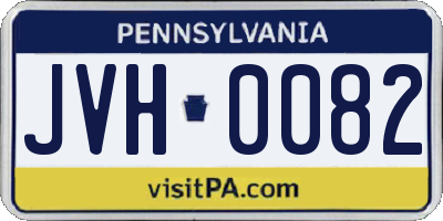 PA license plate JVH0082