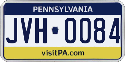 PA license plate JVH0084
