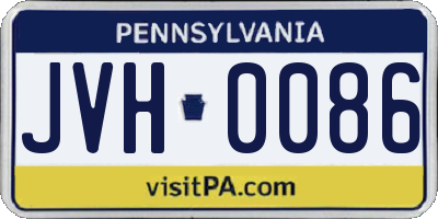 PA license plate JVH0086