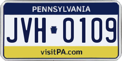 PA license plate JVH0109