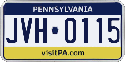 PA license plate JVH0115