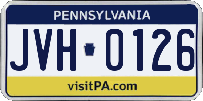 PA license plate JVH0126