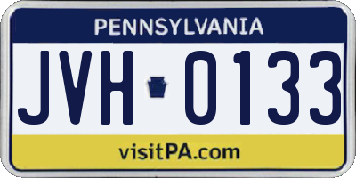PA license plate JVH0133
