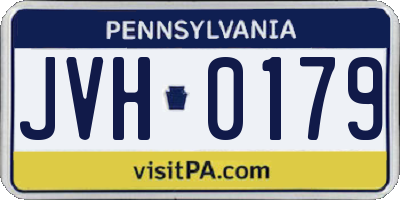 PA license plate JVH0179
