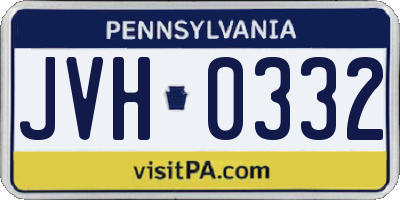 PA license plate JVH0332