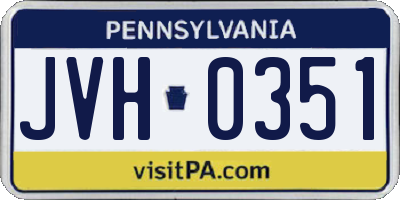 PA license plate JVH0351