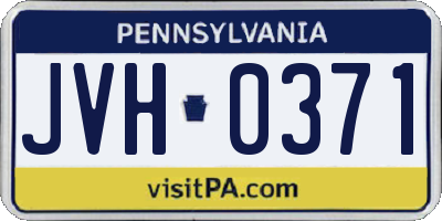 PA license plate JVH0371
