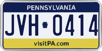 PA license plate JVH0414
