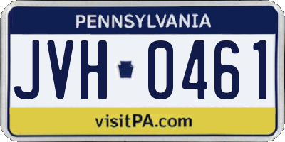 PA license plate JVH0461
