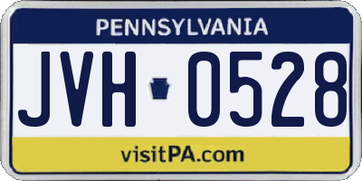 PA license plate JVH0528