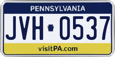 PA license plate JVH0537