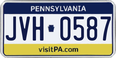 PA license plate JVH0587
