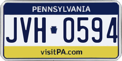 PA license plate JVH0594