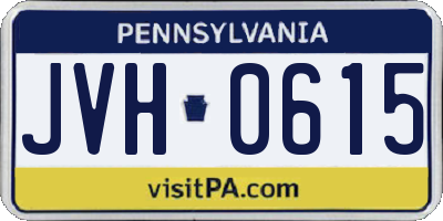 PA license plate JVH0615