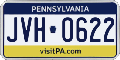 PA license plate JVH0622