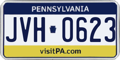PA license plate JVH0623