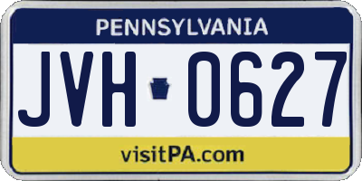 PA license plate JVH0627