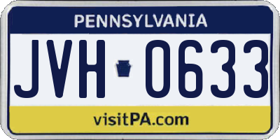 PA license plate JVH0633
