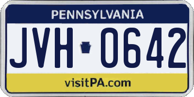 PA license plate JVH0642