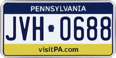 PA license plate JVH0688