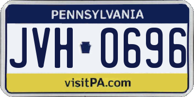 PA license plate JVH0696