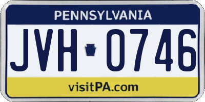 PA license plate JVH0746
