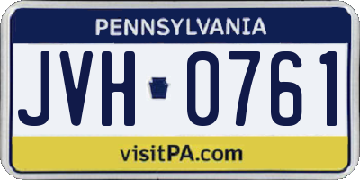 PA license plate JVH0761