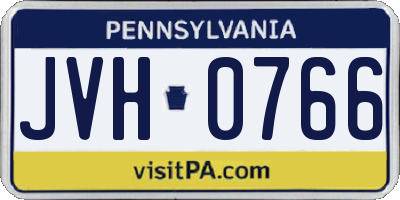 PA license plate JVH0766