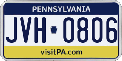 PA license plate JVH0806
