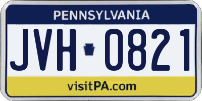PA license plate JVH0821