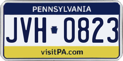 PA license plate JVH0823