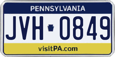 PA license plate JVH0849
