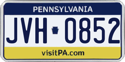 PA license plate JVH0852