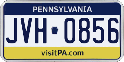 PA license plate JVH0856