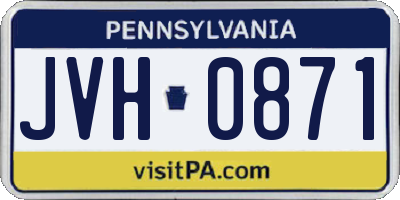 PA license plate JVH0871