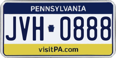PA license plate JVH0888