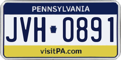 PA license plate JVH0891